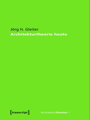 cover image of Architekturtheorie heute